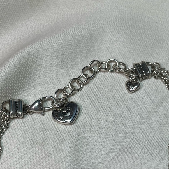 Brighton Silver Plated Two Toned Mixed Metals Dangle Charm Necklace - Picture 5 of 5